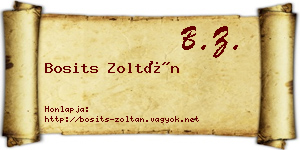 Bosits Zoltán névjegykártya